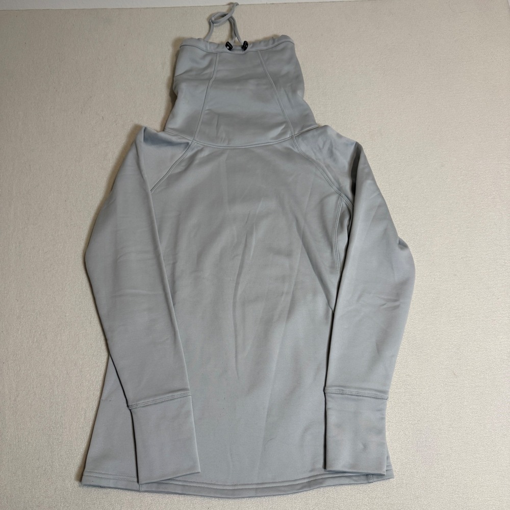 Athleta Women's XS Gray/Blue Funnel Neck Pullover Thumb Holes Athleisure‎ Top